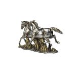Caballos Decorativos Corriendo de 39 cm Color Plateado