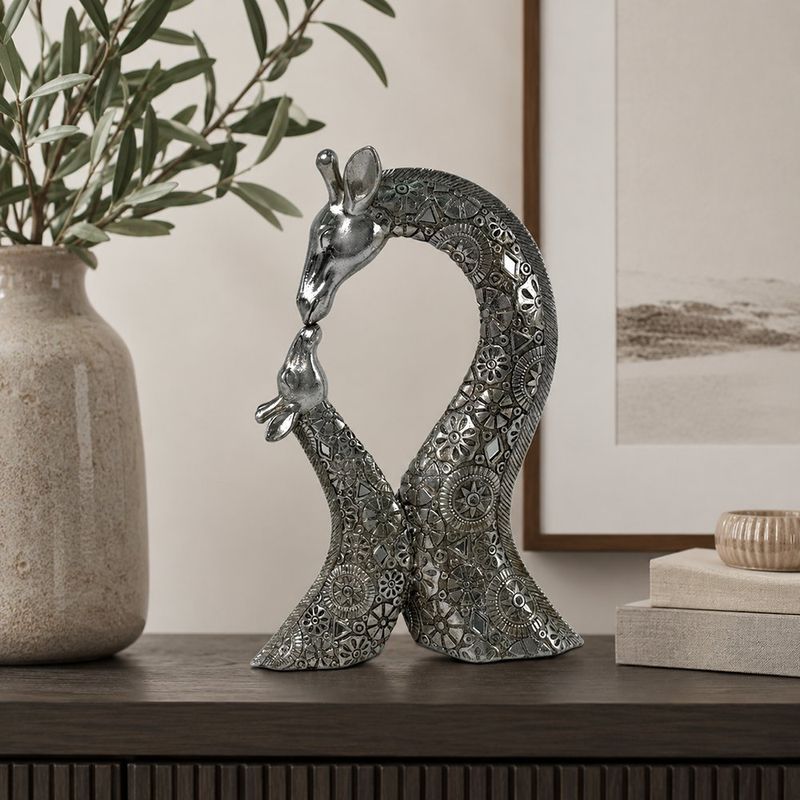 Jirafa Decorativa de 32 cm Color Plateado