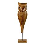 Búho Decorativo de Madera de 53 cm en Acabado Natural