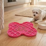 Plato de Alimentación Lenta Slodog para Perro Pequeño Forma de Hueso Rosado 19 x 25 cm