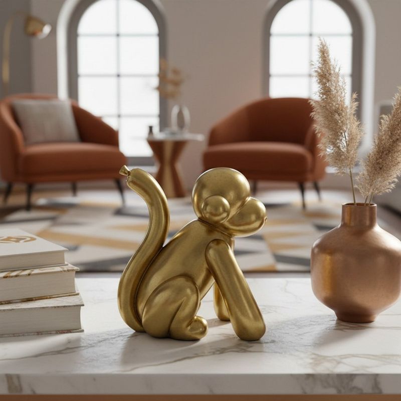 Mono Decorativo Sentado Color Dorado