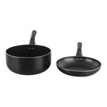 Set de Cacerola con Tapadera y Sartén de Aluminio de 20 cm