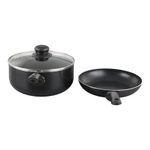 Set de Cacerola con Tapadera y Sartén de Aluminio de 20 cm