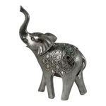 Elefante Decorativo de 29 cm Color Plateado Oscuro