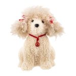 Adorno Colgante Navideño Tipo Perro Poodle de Tela 13 x 10.5 x 16 cm Café Claro