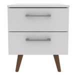 Mesa de Noche Moderna Blanca con 2 Gavetas para Dormitorio 45 x 36 x 55 cm
