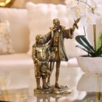 Figura Decorativa Don Quijote y Sancho Panza Color Dorado 31 cm