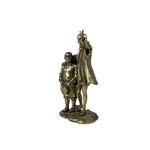 Figura Decorativa Don Quijote y Sancho Panza Color Dorado 31 cm