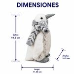 Pingüino Decorativo Navideño con Bufanda de 11.55 x 10.5 x 19.5 cm Color Blanco y Gris