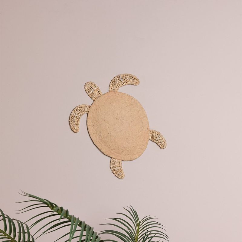 Placa Decorativa de Tortuga Mediana 35 x 41 cm Color Natural