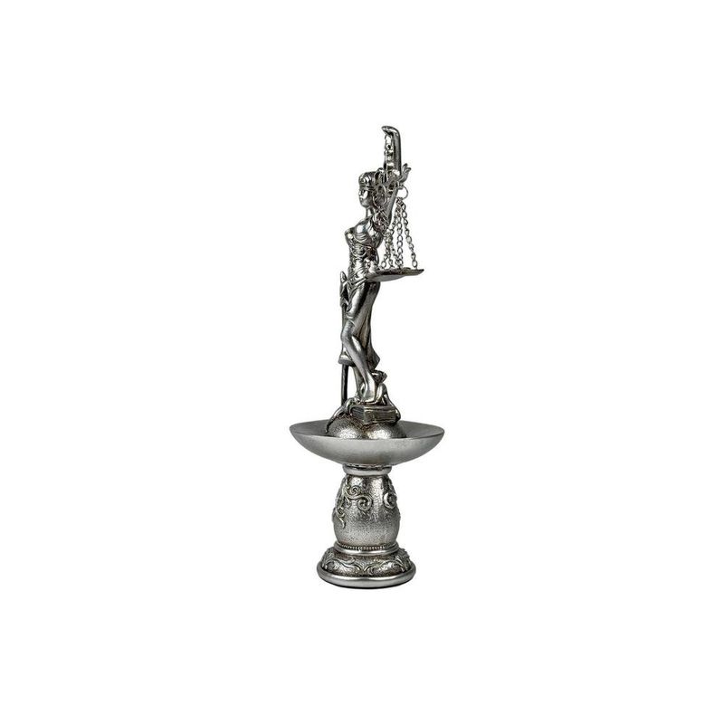 Figura Decorativa Dama de la Justicia Color Plateado 31 cm