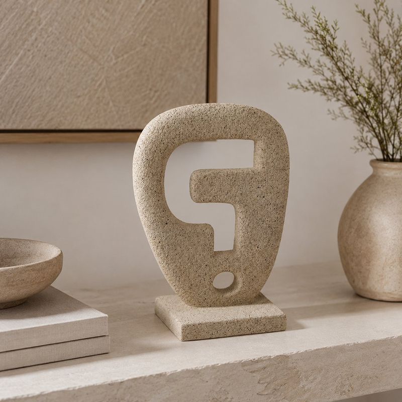 Escultura Decorativa Enigma Color Beige