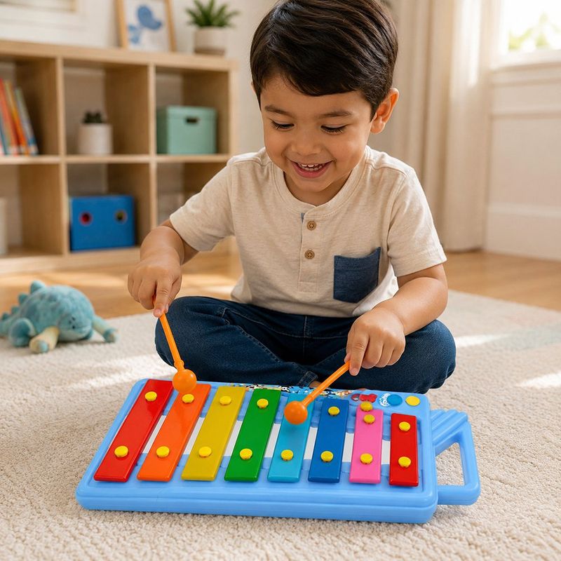 Xilófono Infantil de 8 Notas Tipo Estuche con Diseño de Bluey