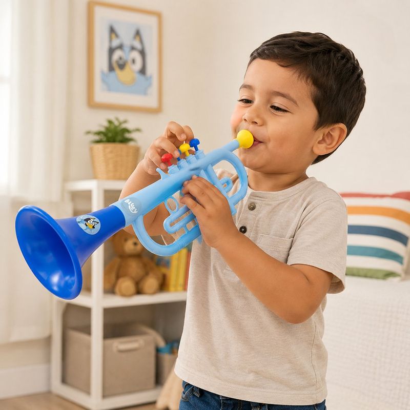 Trompeta Grande Infantil de 4 Notas Con Diseño de Bluey