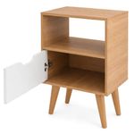 Mesa de Noche Milly con 1 Gaveta Almendra/Blanco 36 x 25 x 54 cm