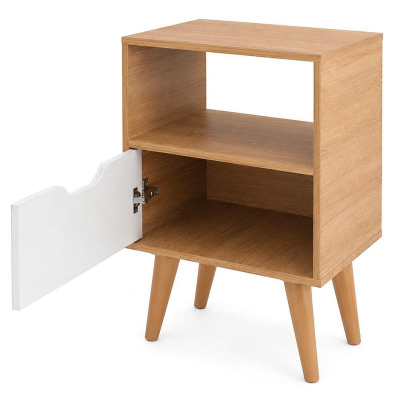 Mesa de Noche Milly con 1 Gaveta Almendra/Blanco 36 x 25 x 54 cm