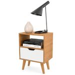 Mesa de Noche Milly con 1 Gaveta Almendra/Blanco 36 x 25 x 54 cm