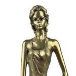 Figura Decorativa Dama Elegante Color Dorado 45 cm