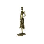 Figura Decorativa Dama Elegante Color Dorado 45 cm