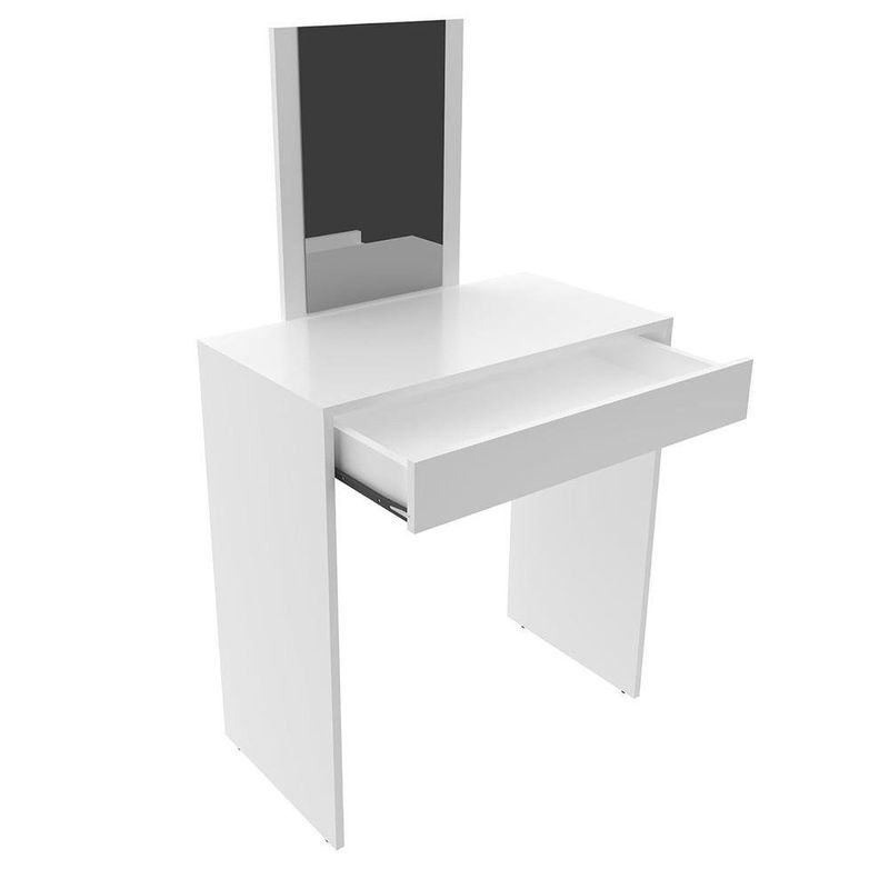 Tocador Moderno con Espejo y 1 Gaveta Blanco 119 x 68 x 37 cm