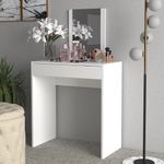 Tocador Moderno con Espejo y 1 Gaveta Blanco 119 x 68 x 37 cm
