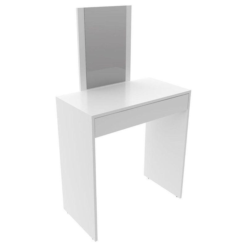 Tocador Moderno con Espejo y 1 Gaveta Blanco 119 x 68 x 37 cm