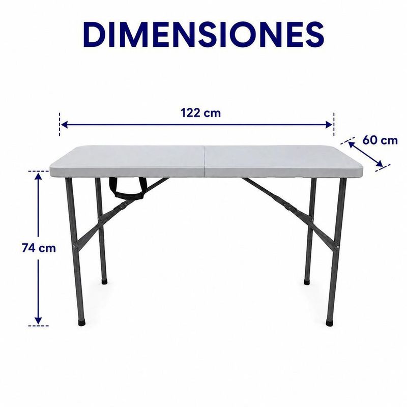 Mesa Tablero Plegable Blanca 122 x 60 x 74 cm
