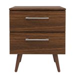 Mesa de Noche Moderna de Madera con 2 Gavetas para Dormitorio 45 x 36 x 55 cm