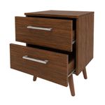 Mesa de Noche Moderna de Madera con 2 Gavetas para Dormitorio 45 x 36 x 55 cm