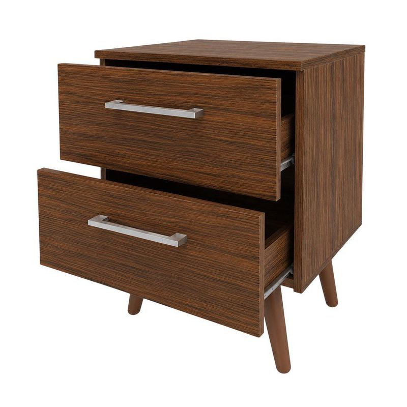 Mesa de Noche Moderna de Madera con 2 Gavetas para Dormitorio 45 x 36 x 55 cm