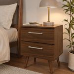 Mesa de Noche Moderna de Madera con 2 Gavetas para Dormitorio 45 x 36 x 55 cm