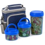 Set de 3 Contenedores Aviv con Tapadera Abatible de 68 43 y 24 oz Color Azul