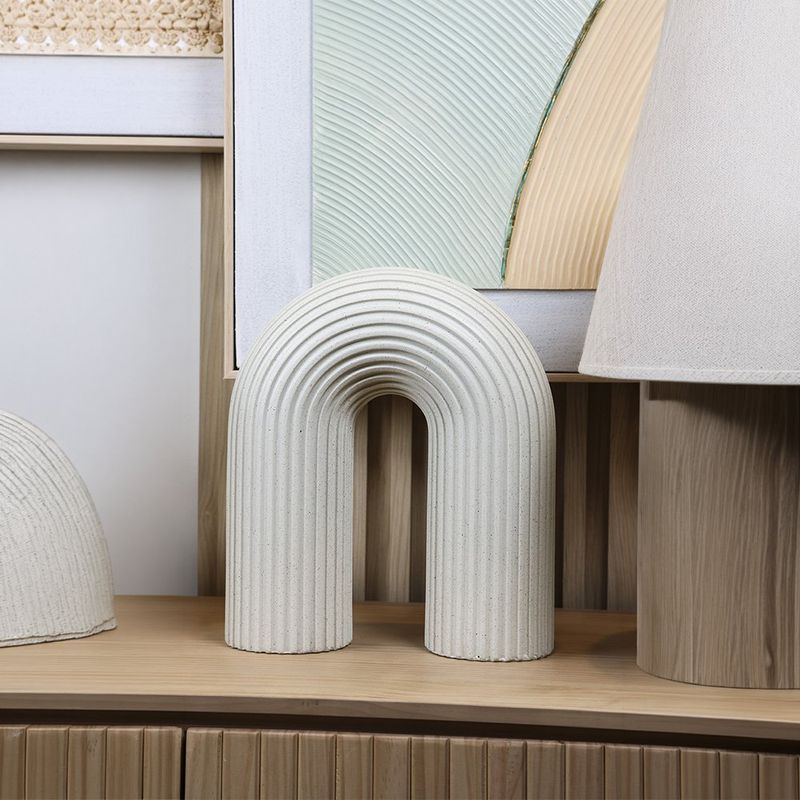 Figura Decorativa Arco Texturizado Color Crema 25.5 x 10 x 29.5 cm