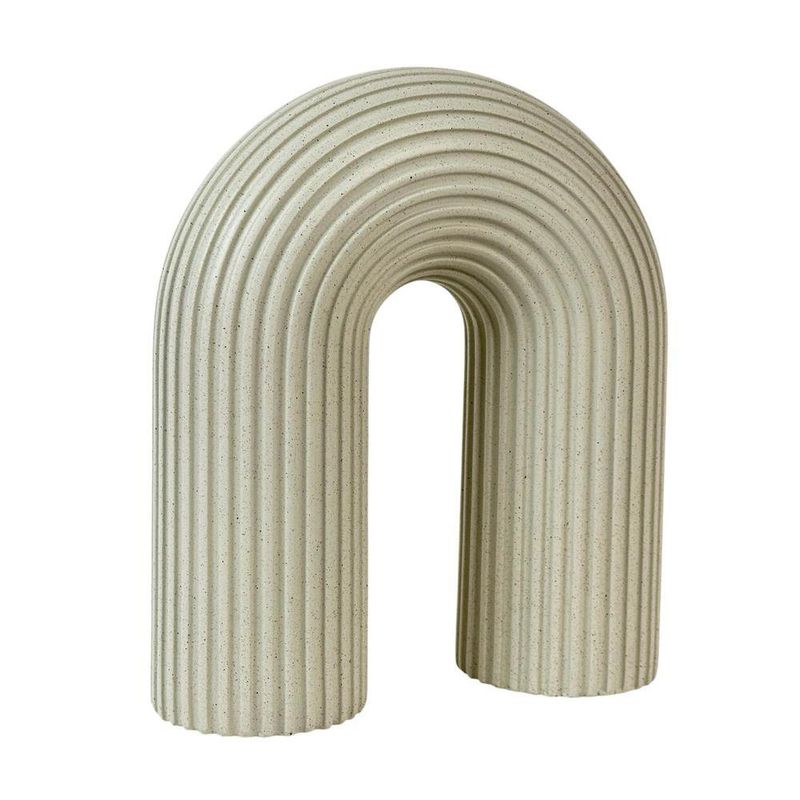 Figura Decorativa Arco Texturizado Color Crema 25.5 x 10 x 29.5 cm