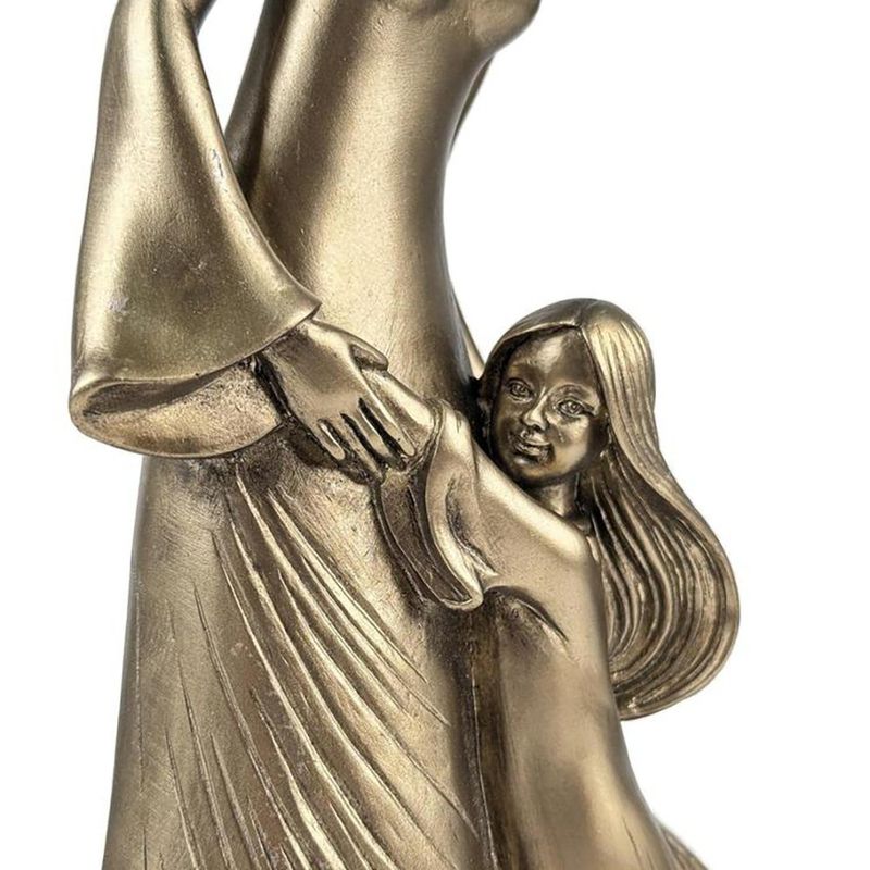 Figura Decorativa Madre e Hija Color Dorado 33.5 cm