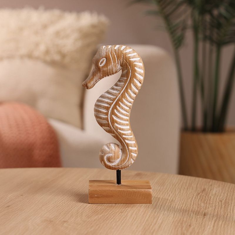 Caballito de Mar Decorativo 10 x 5 cm Acabado Natural