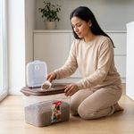 Caja de Plástico Pet para Almacenar Comida Seca de 32 Litros Color Café