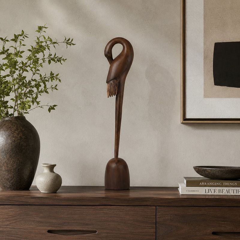 Ave Decorativa Curva 78 cm Color Café