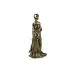 Figura Decorativa Dama Sentada Color Dorado 24.5 cm