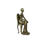 Figura Decorativa Dama Sentada Color Dorado 24.5 cm