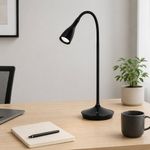 Lámpara LED de Escritorio Negra 2.5W Recargable