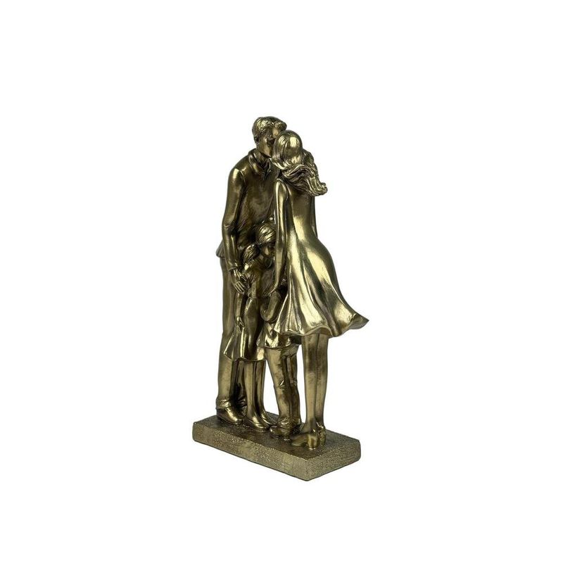 Figura Decorativa Familia Completa Color Dorado 29.3 cm