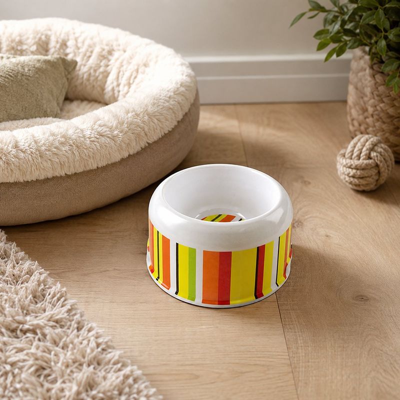 Plato Profundo de Melamina pequeño para Mascota Diseño Multicolor