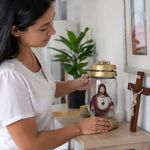 Vela Linterna para Exterior Diseño Sagrado Corazón de Jesús