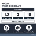 Piso Porcelanato Arbor Color Chocolate Mate Rectificado de 20 x 100 cm en Caja de 1.2 m²