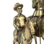 Figura Decorativa Don Quijote y Sancho Panza a Caballo Color Dorado