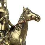 Figura Decorativa Don Quijote y Sancho Panza a Caballo Color Dorado