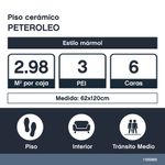 Porcelanato Petróleo Tipo Mármol de 62 x 120 cm en Caja de 2.98 m²