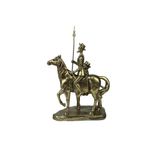 Figura Decorativa Don Quijote y Sancho Panza a Caballo Color Dorado