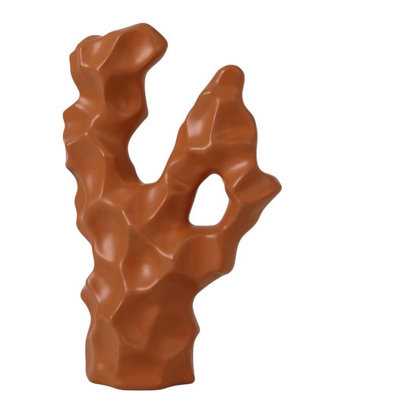 Figura Decorativa Abstracta Alta 27.5 cm Color Café